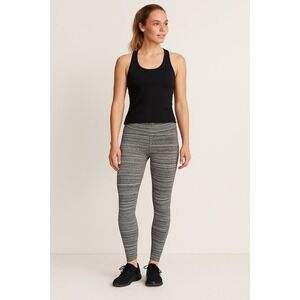 Athleta Black White Geometric Print Leggings Size Small Fair Trade‎ Certified